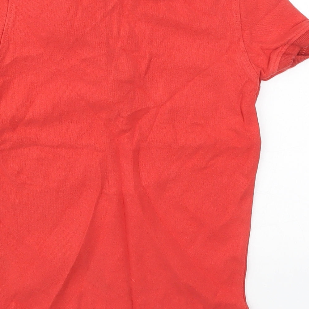 Primark Boys Red  Cotton Basic Polo Size 5-6 Years Collared Pullover