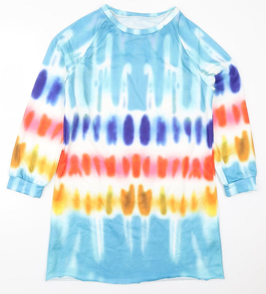 Preworn Womens Multicoloured Geometric Polyester Pullover Sweatshirt Size M Pullover - Abstract