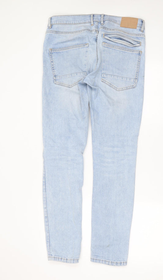 Burton Mens Blue  Cotton Skinny Jeans Size 32 in L32 in Regular Zip