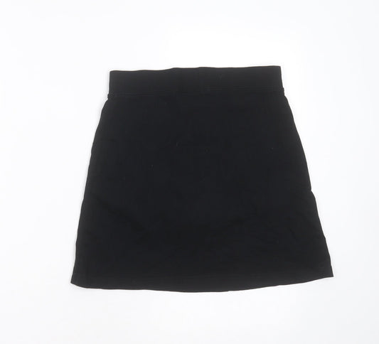 George Girls Black  Cotton Mini Skirt Size 13-14 Years  Regular