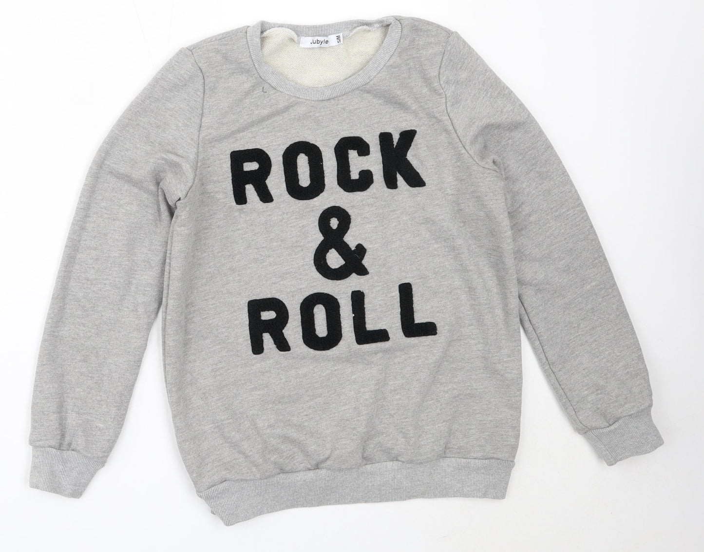 Jubylee Womens Grey  Cotton Pullover Sweatshirt Size S