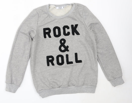 Jubylee Womens Grey  Cotton Pullover Sweatshirt Size S