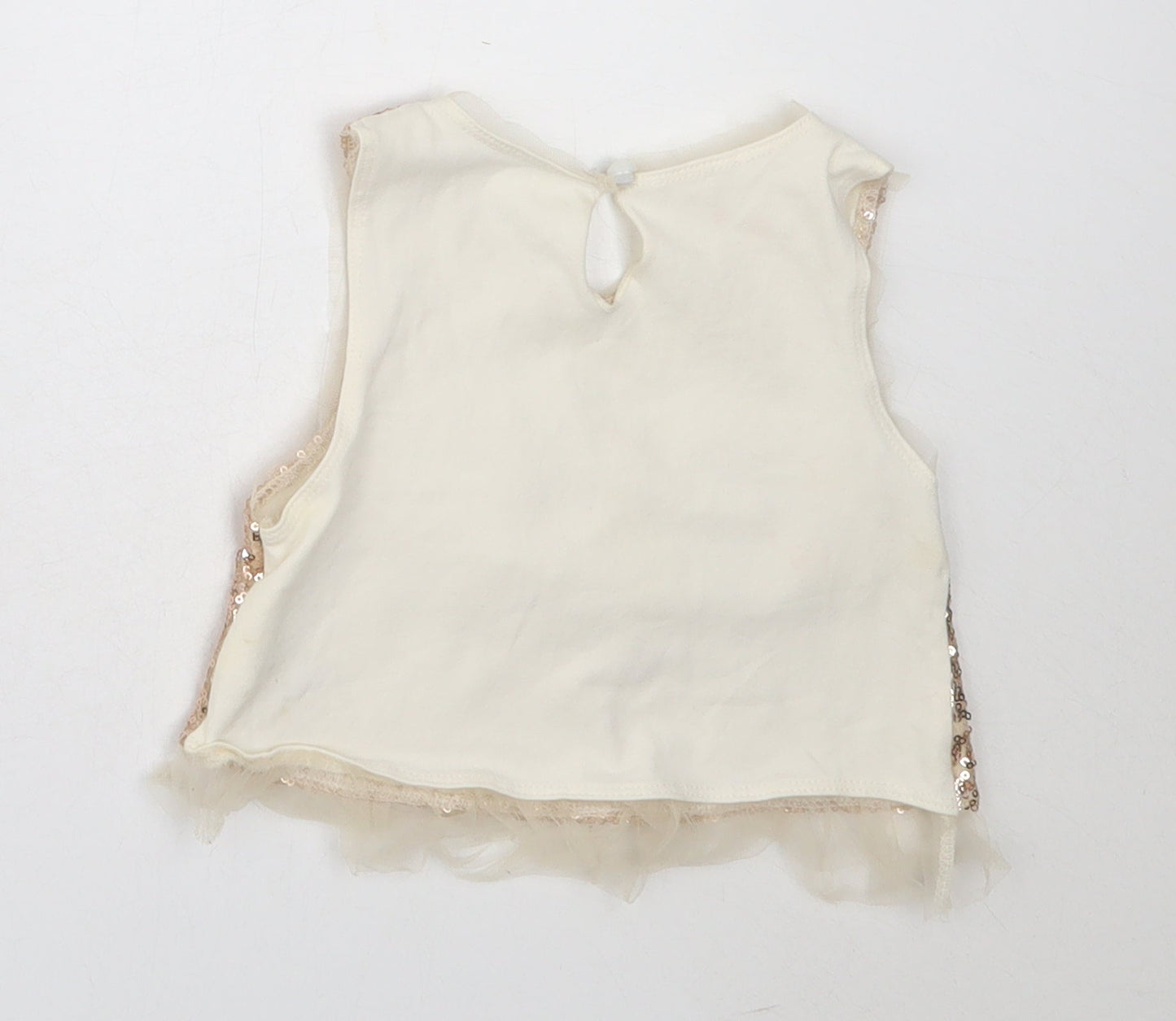 Miss Marine Girls Ivory  Cotton Basic Blouse Size 4 Years Round Neck
