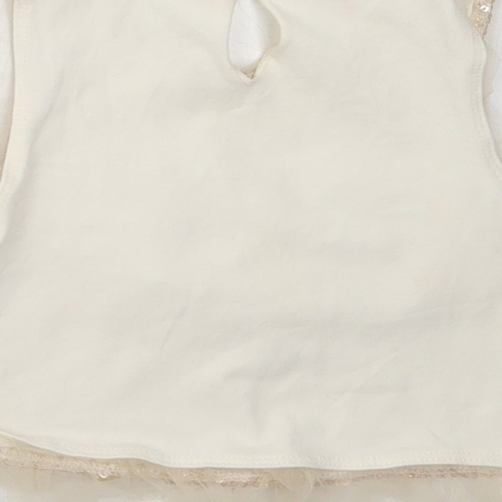 Miss Marine Girls Ivory  Cotton Basic Blouse Size 4 Years Round Neck