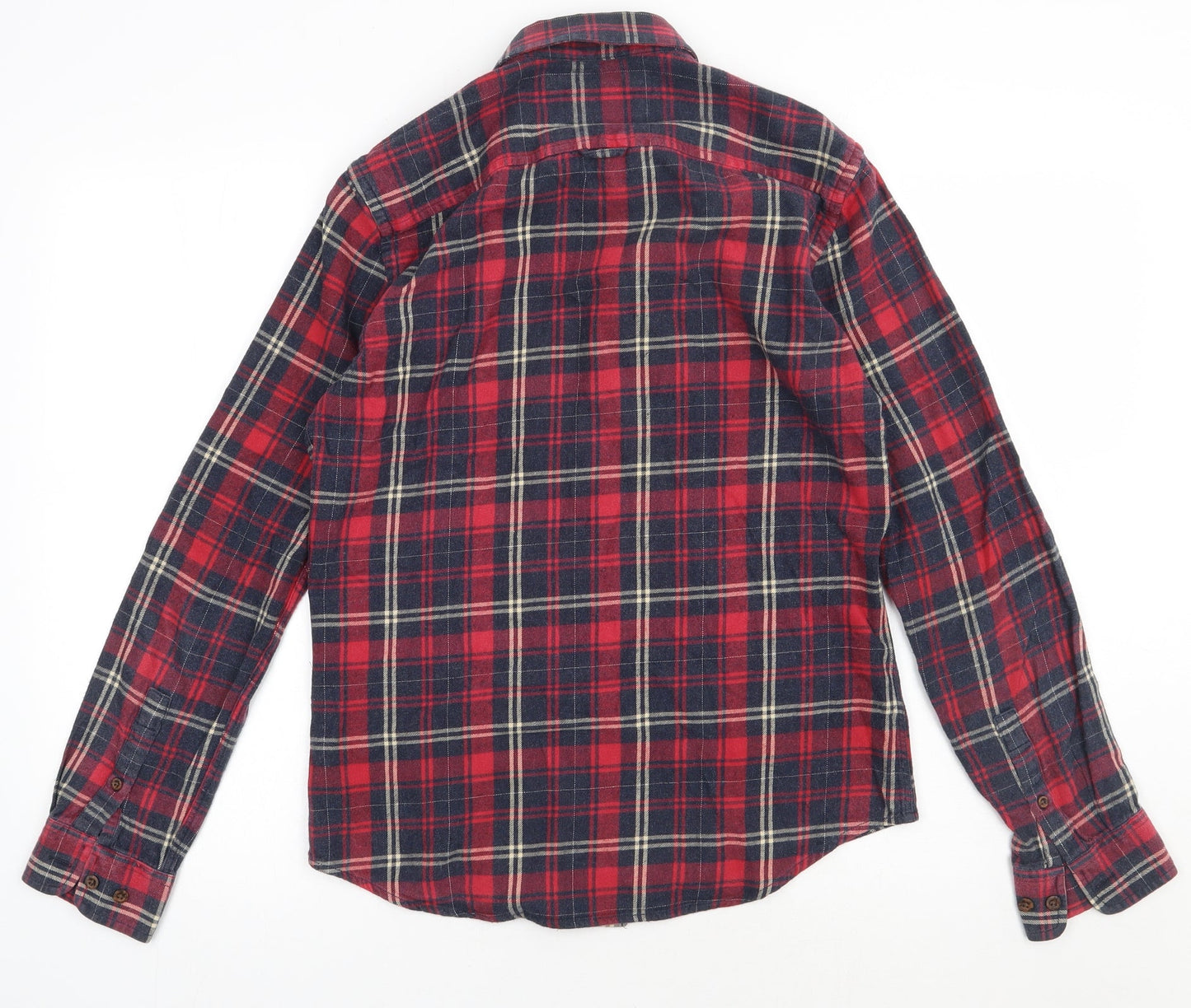 Burton Mens Red Check Cotton  Button-Up Size S Collared Button