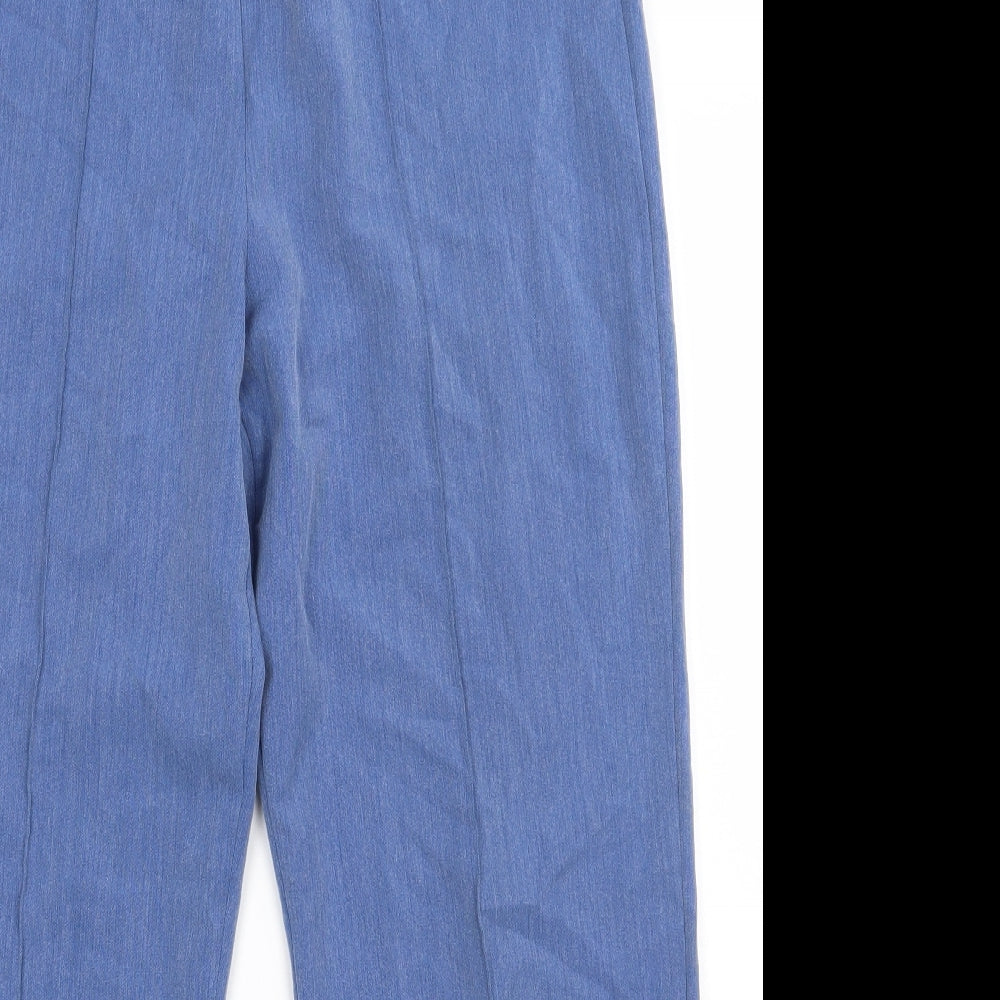 emma Womens Blue  Polyester Trousers  Size 12 L28 in Regular