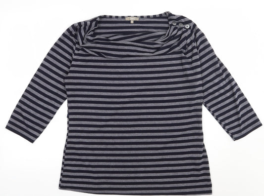 Matalan Womens Blue Striped Polyester Pullover Sweatshirt Size 12  Pullover