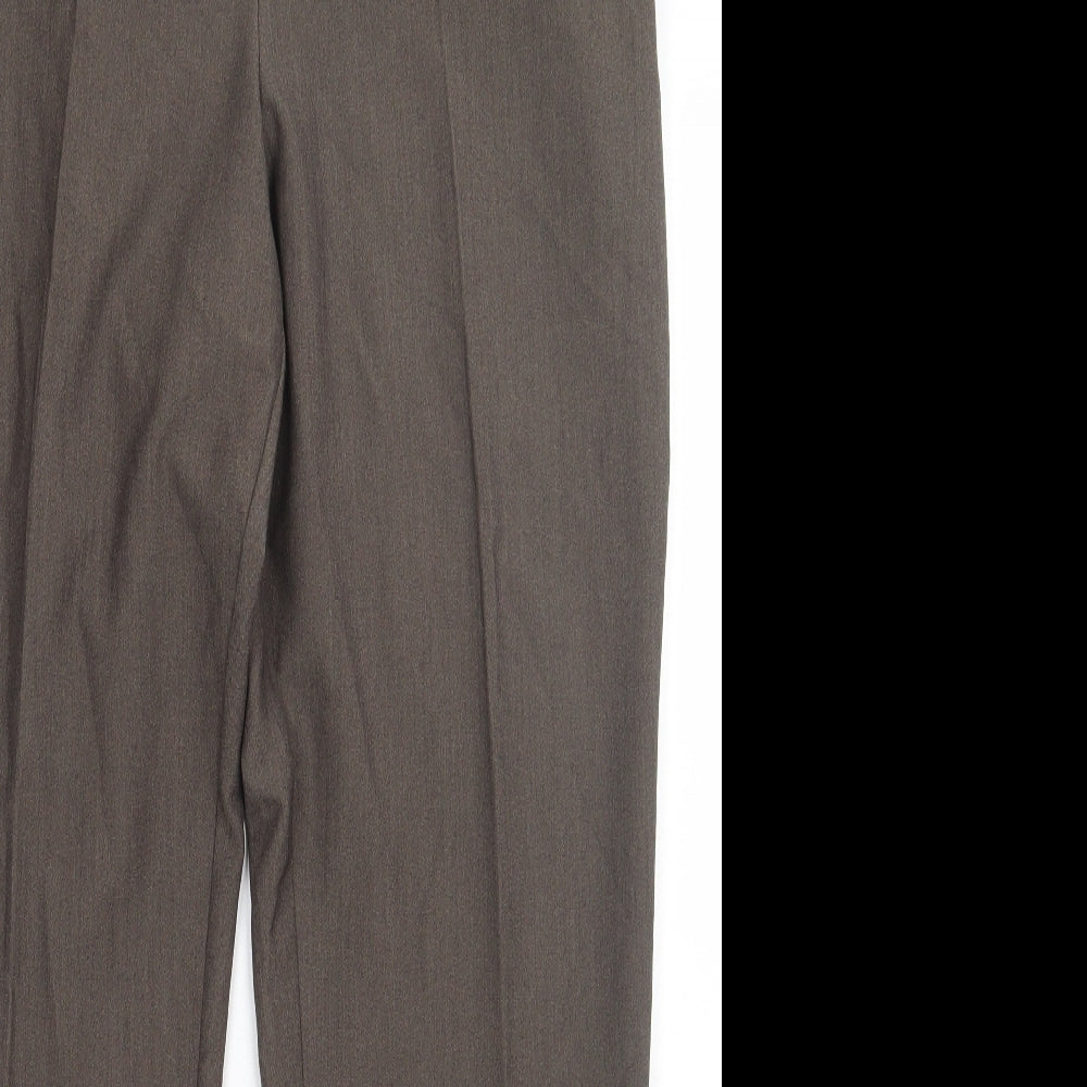 Marks and Spencer Womens Green  Polyester Trousers  Size 14 L30 in Regular