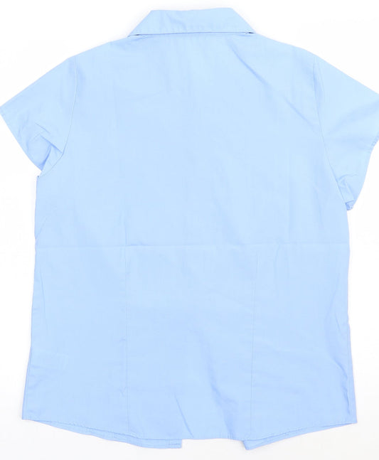 Marks and Spencer Boys Blue  Polyester Basic Button-Up Size 14 Years Collared Button - school Wear