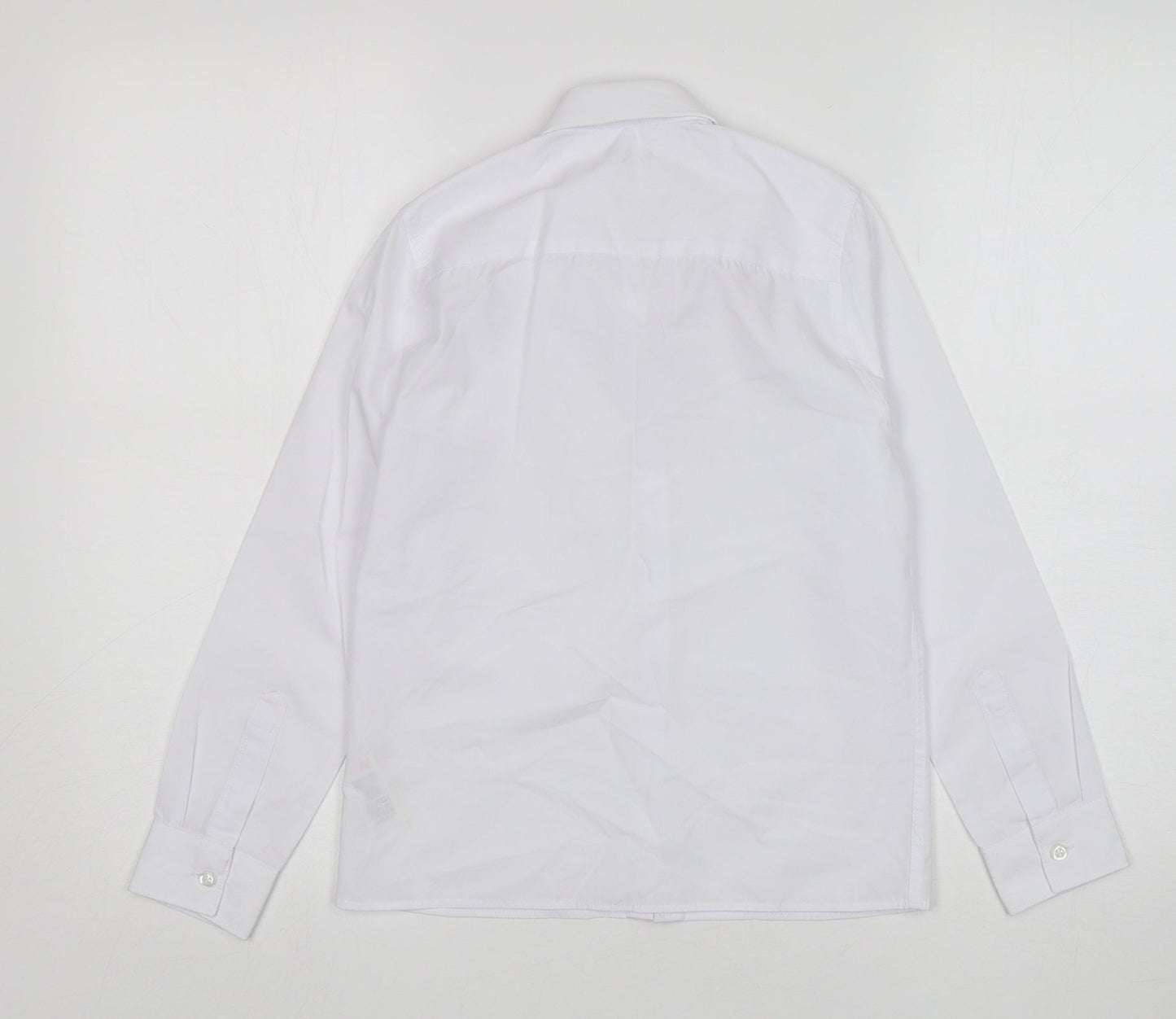 M&S Girls White  Cotton Basic Button-Up Size 9-10 Years Collared