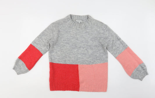 NEXT Womens Grey Crew Neck  Acrylic Pullover Jumper Size S