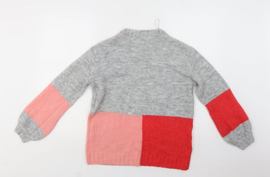 NEXT Womens Grey Crew Neck  Acrylic Pullover Jumper Size S