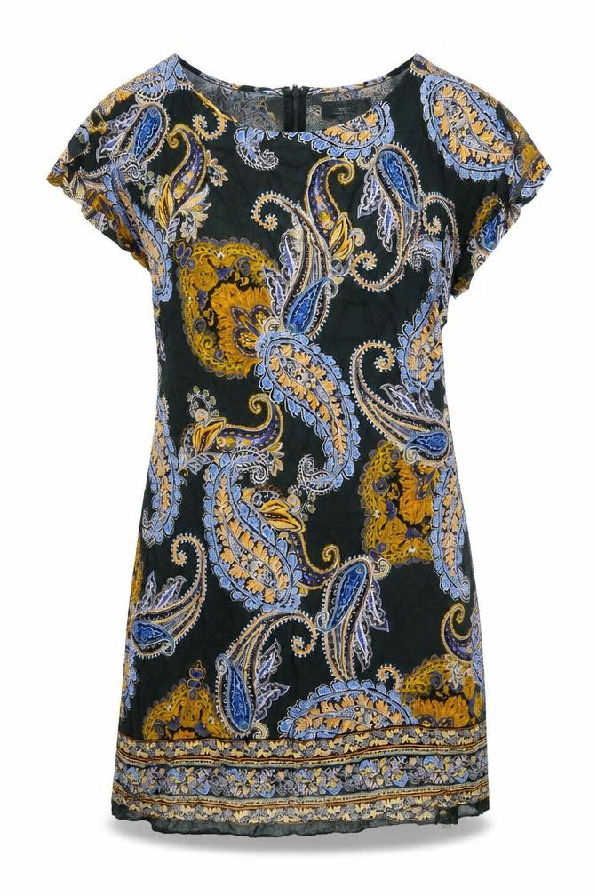 Dorothy Perkins Womens Multicoloured Paisley Viscose Mini  Size 8  Round Neck Zip