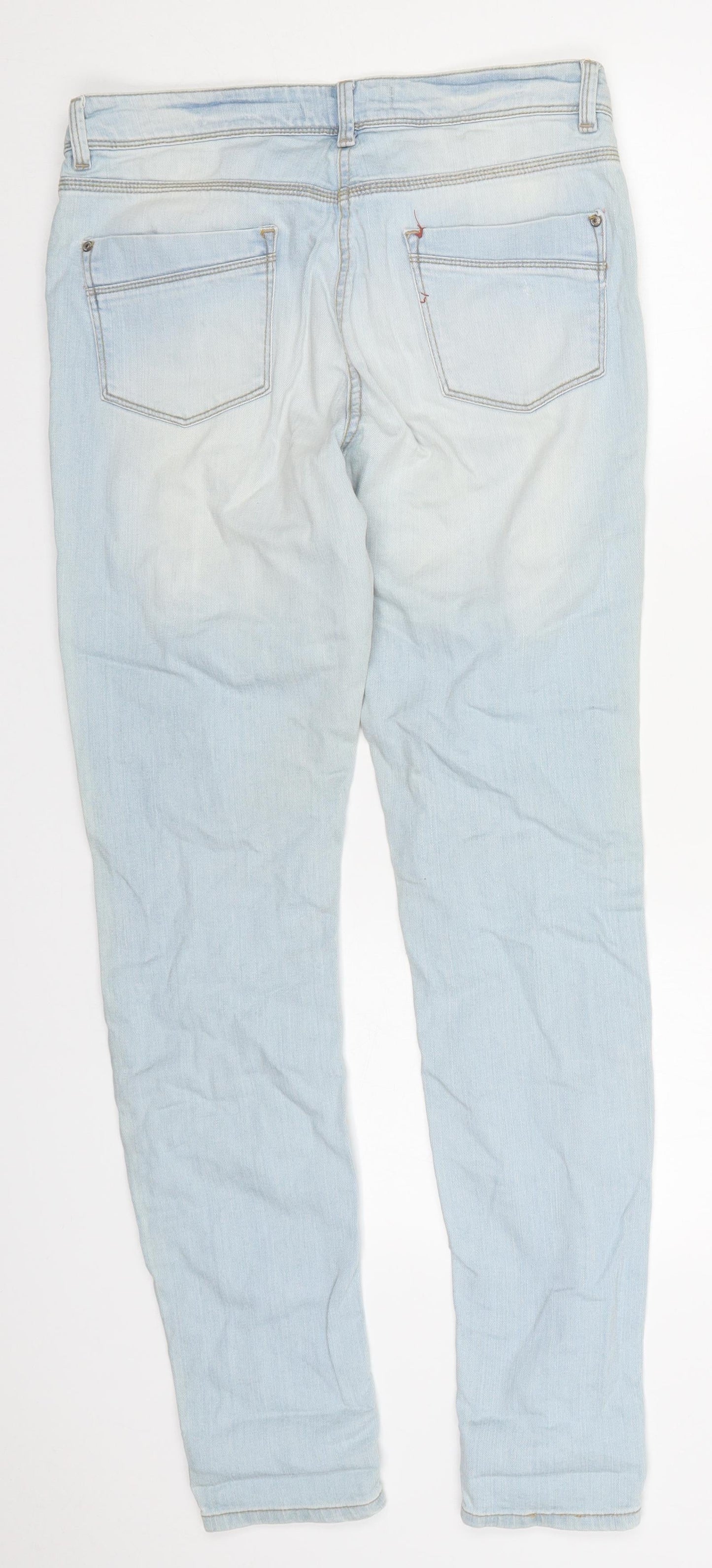 Papaya Womens Blue  Cotton Skinny Jeans Size 10 L31 in Regular Button