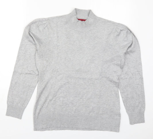 Love Scarlett Womens Grey High Neck  Polyester Pullover Jumper Size M