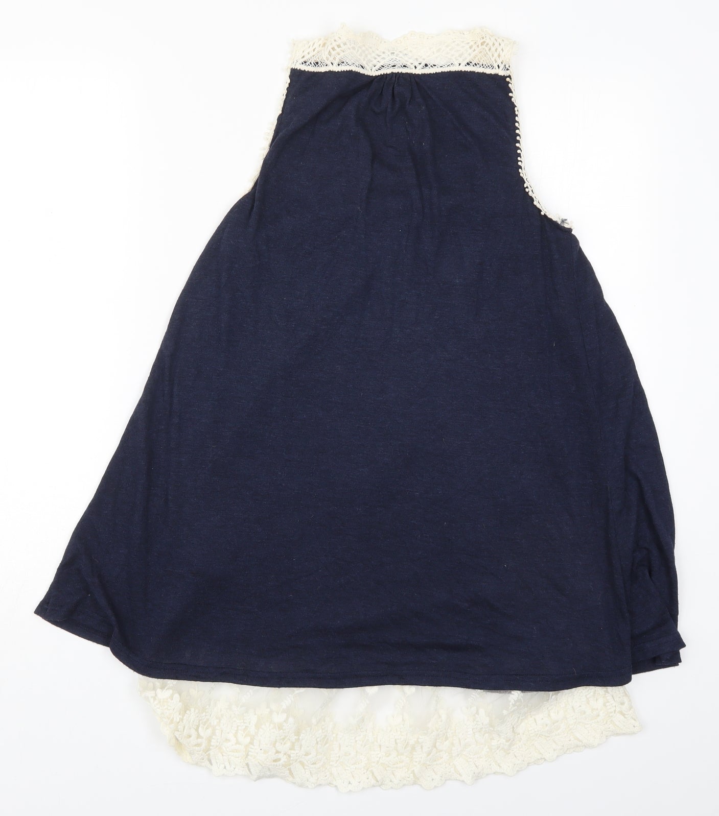 New Look Womens Blue  Viscose Basic Tank Size 10 Round Neck