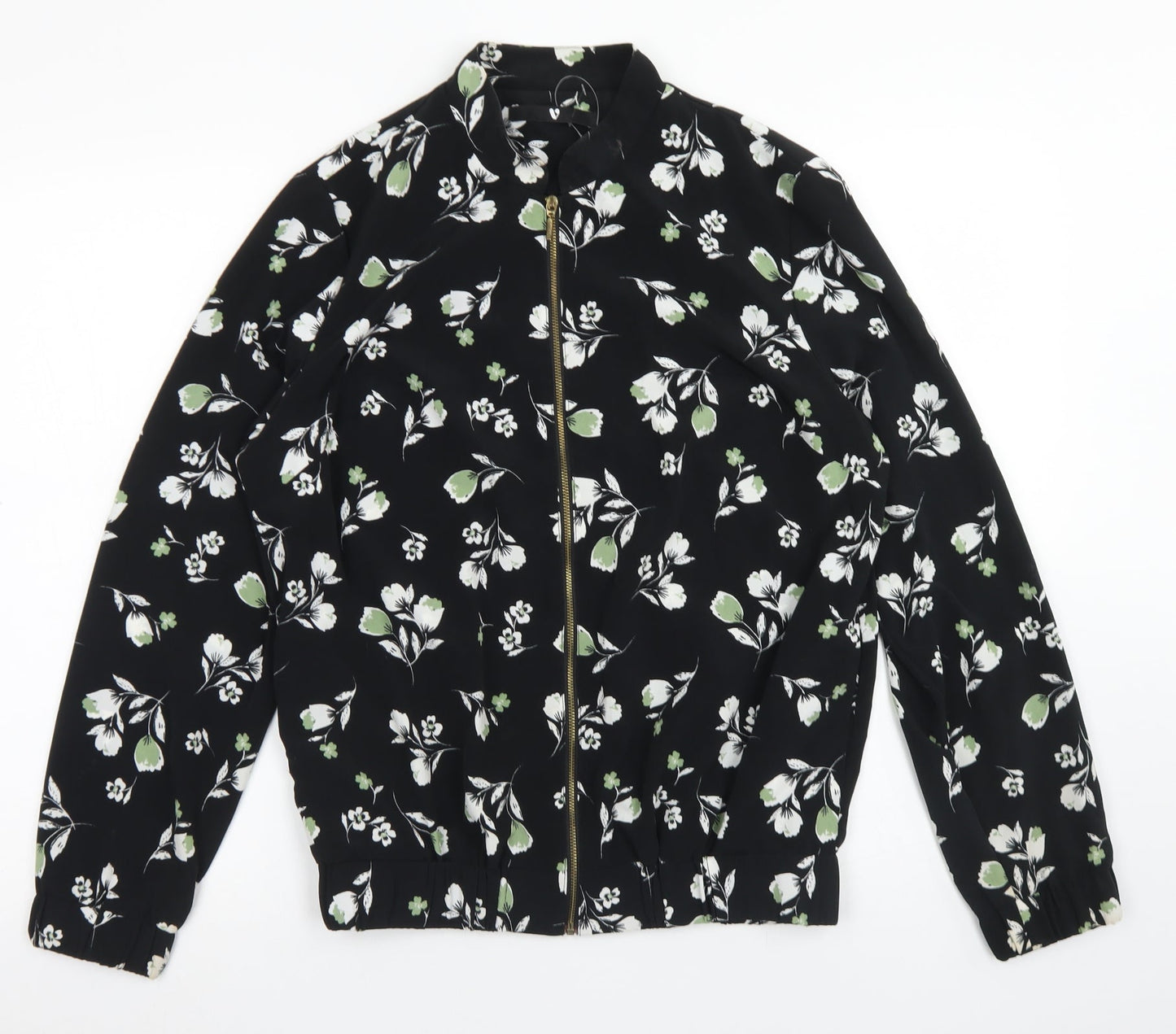 V by Very Womens Black Floral  Jacket  Size 12  Zip