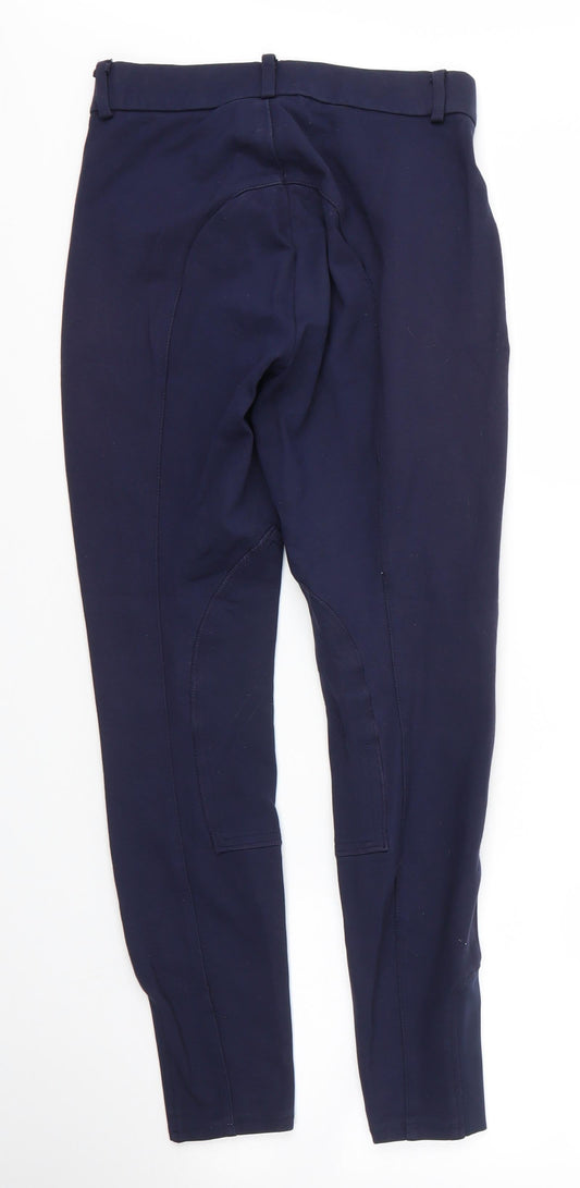 John Whitaker Womens Blue  Cotton Carrot Trousers Size 24 in L26 in Regular Zip