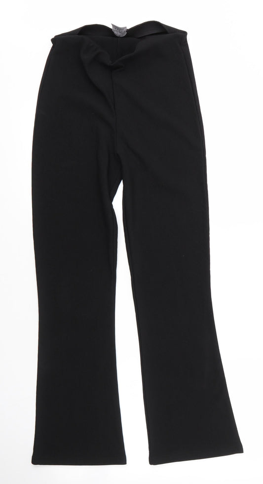 XE Womens Black  Polyester Trousers  Size 10 L28 in Regular