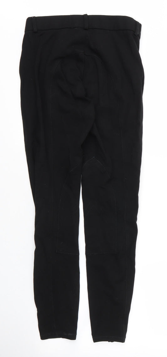 John Whitaker Womens Black  Cotton Carrot Trousers Size 26 in L28 in Regular Zip