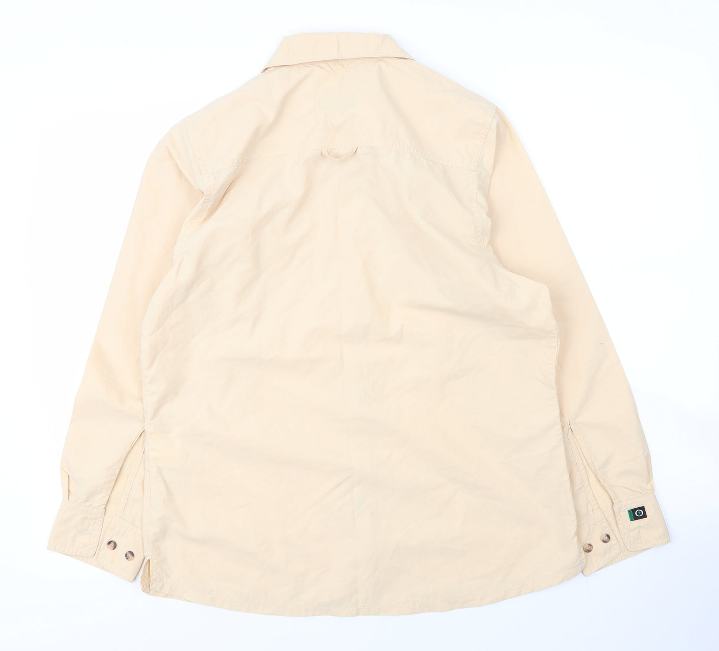 Outdoors Mens Beige  Nylon  Button-Up Size M V-Neck Button