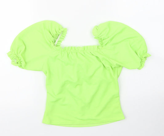 In the Style Womens Green  Polyester Basic Blouse Size 8 Square Neck