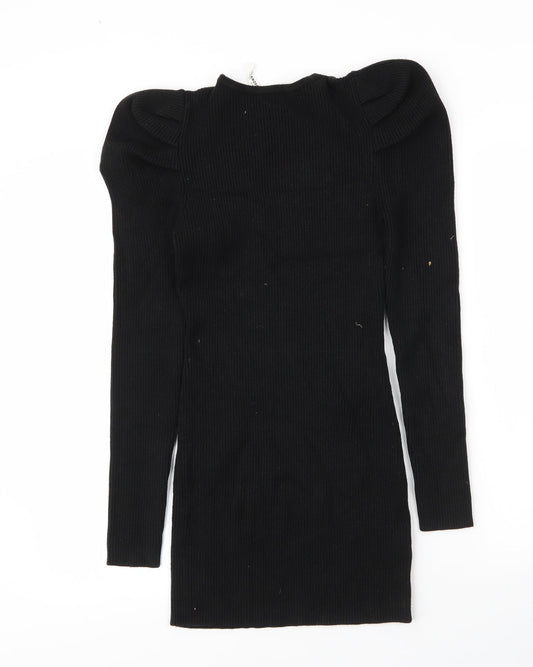 Glamorous Womens Black  Viscose Bodycon  Size 10  V-Neck