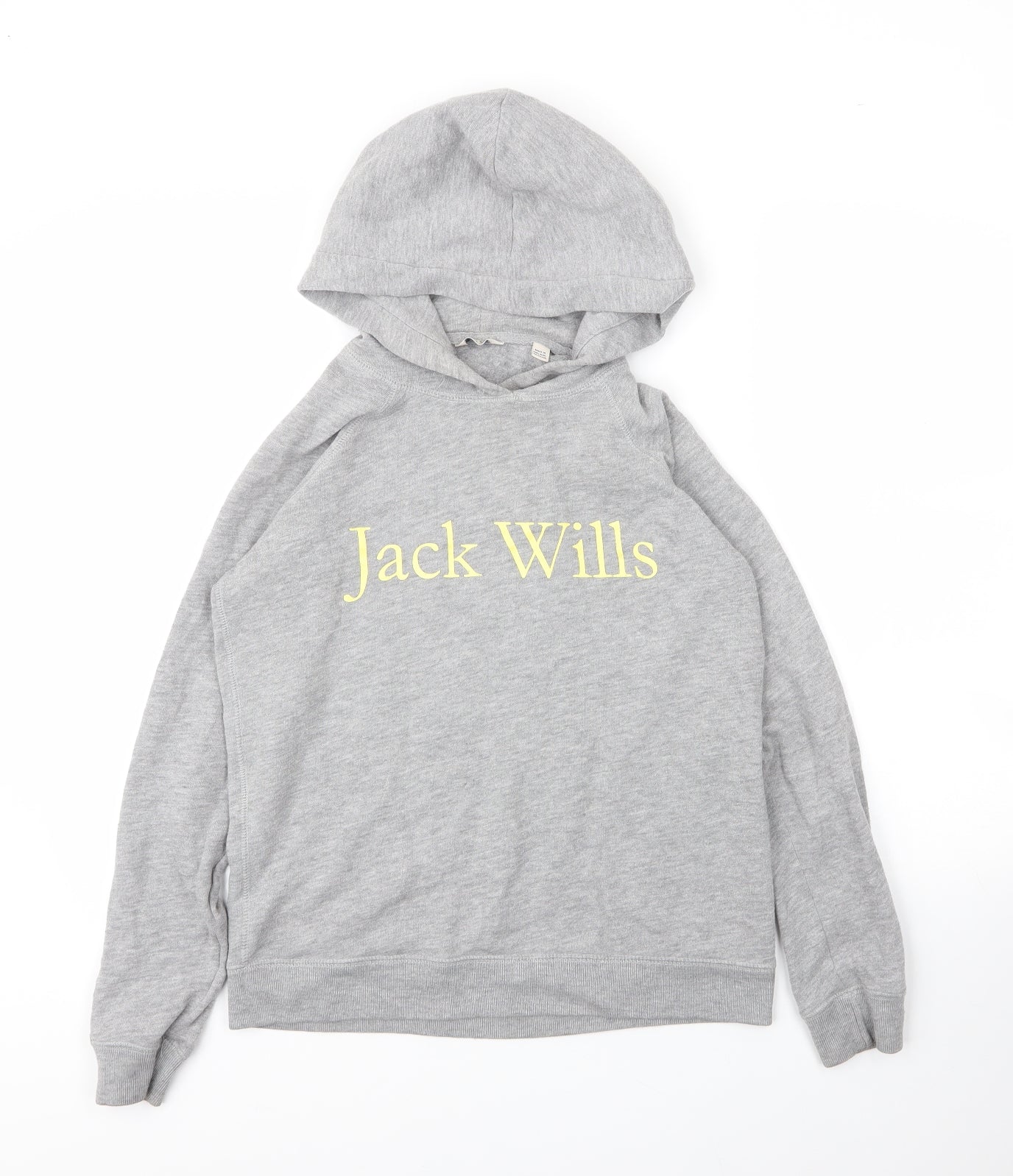 Jack Wills Womens Grey  Cotton Pullover Hoodie Size 6
