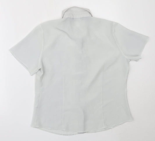 BHS Womens Grey  Polyester Basic Button-Up Size 12 Collared