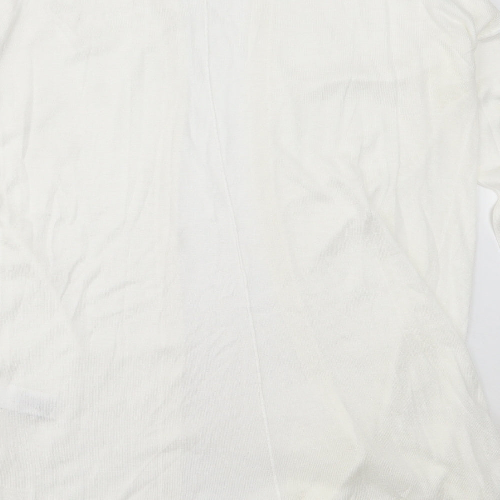 NEXT Womens White Round Neck  Acrylic Pullover Jumper Size 8