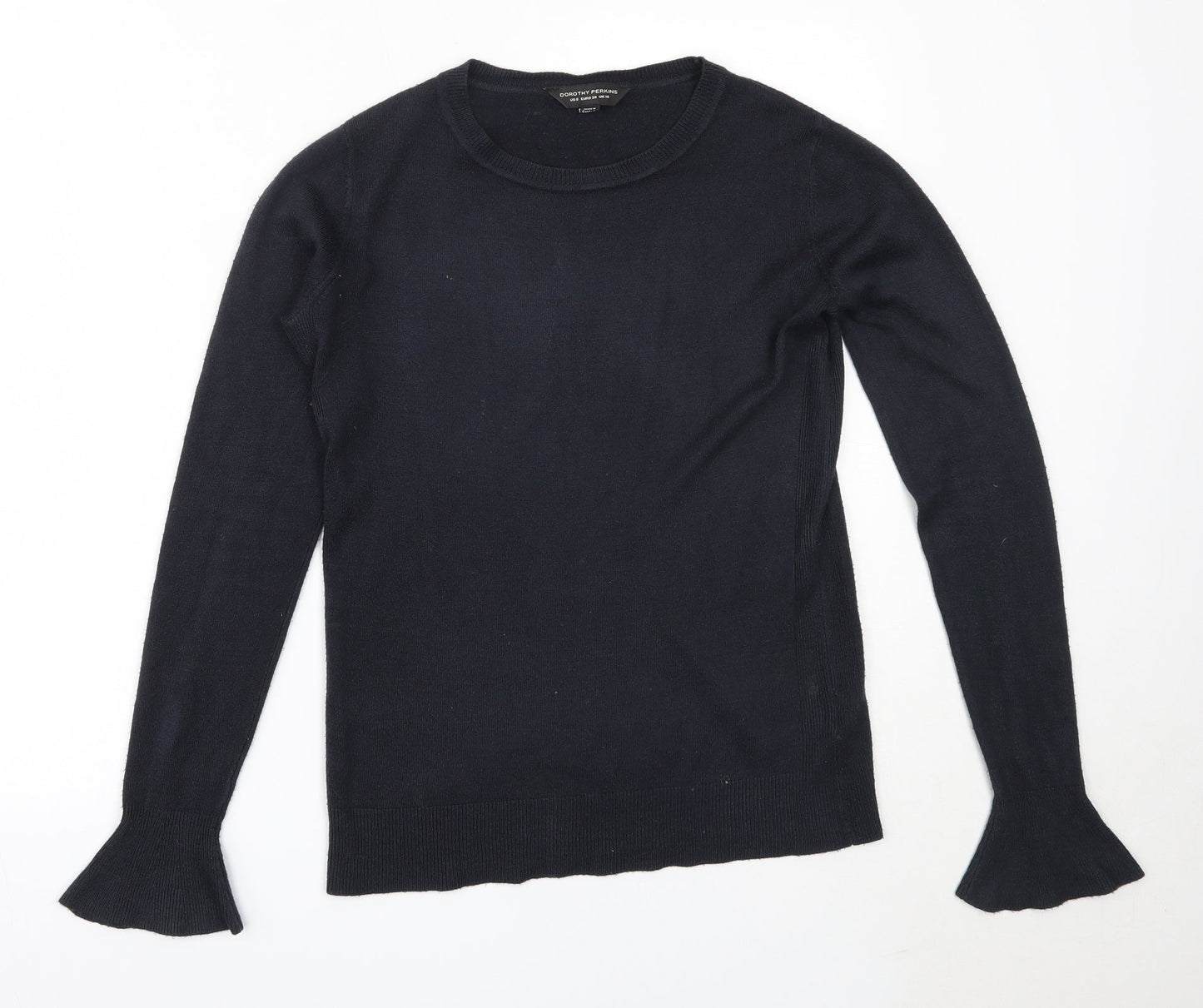 Dorothy Perkins Womens Blue Round Neck  Acrylic Pullover Jumper Size 10