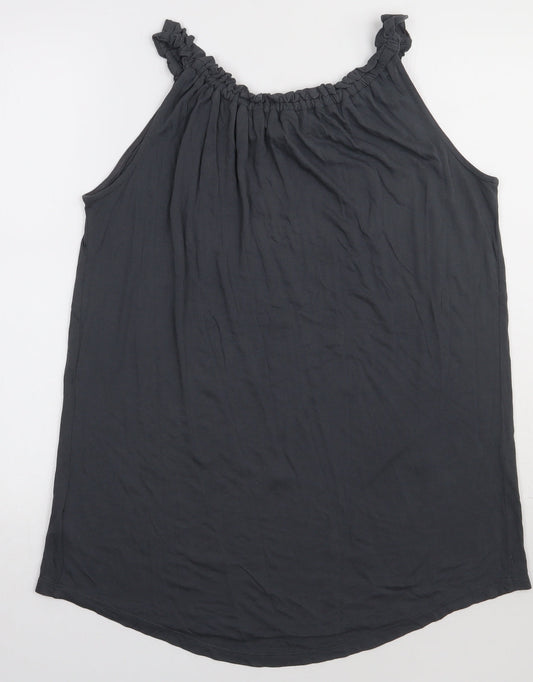 NEXT Womens Grey Polka Dot Viscose Basic Tank Size 12 Crew Neck - Sequin detail