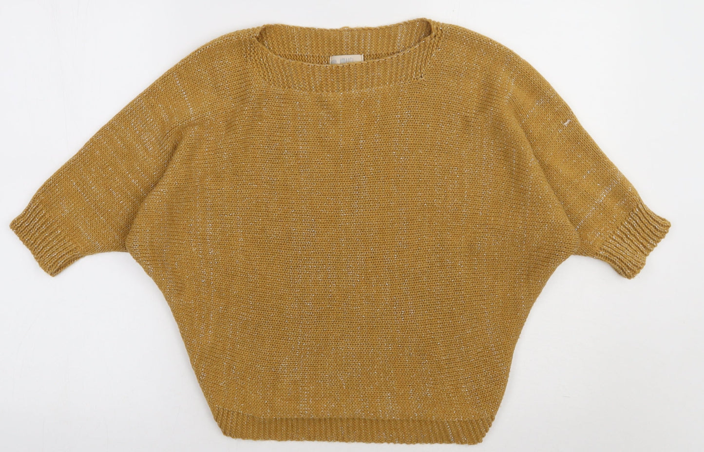 Amanti Womens Yellow  Acrylic Pullover Sweatshirt Size S  Pullover