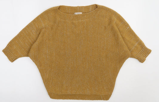 Amanti Womens Yellow  Acrylic Pullover Sweatshirt Size S  Pullover