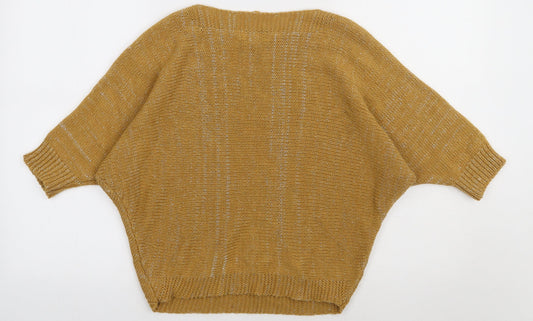 Amanti Womens Yellow  Acrylic Pullover Sweatshirt Size S  Pullover