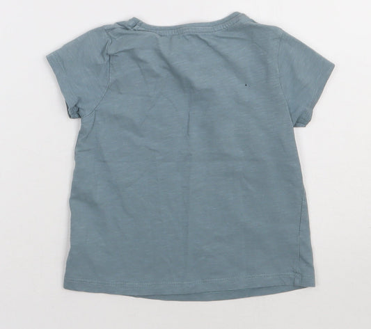 siansburys Girls Grey  Cotton Basic T-Shirt Size 4-5 Years Crew Neck Pullover