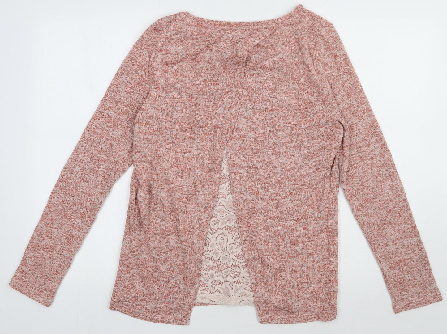 VERO MODA Womens Pink  Polyester Pullover Sweatshirt Size M  Pullover - lace detail on back