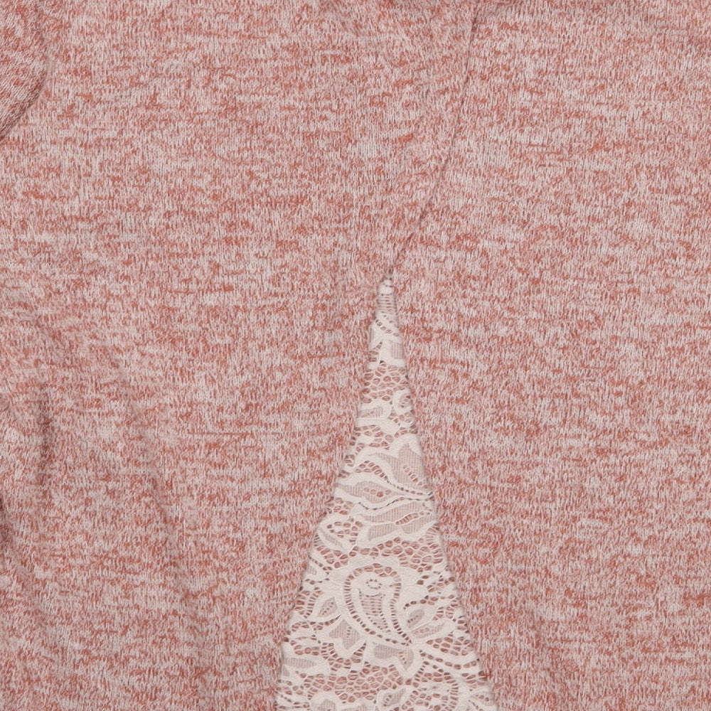 VERO MODA Womens Pink  Polyester Pullover Sweatshirt Size M  Pullover - lace detail on back