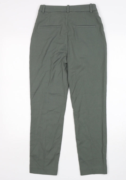 H&M Womens Green  Polyester Trousers  Size 6 L27 in Regular