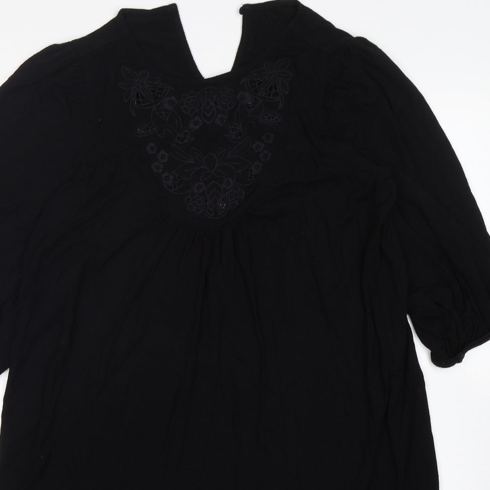 NEXT Womens Black  Viscose T-Shirt Dress  Size 10  Round Neck