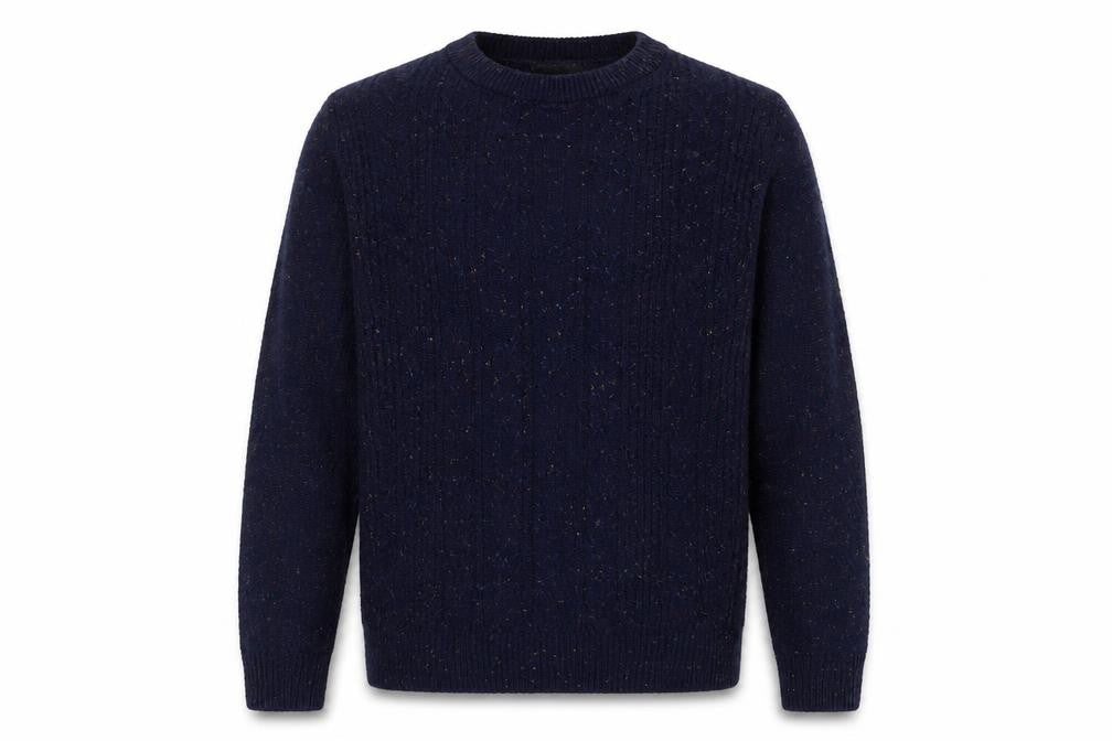Paul Fredrick Mens Blue Round Neck  Acrylic Pullover Jumper Size M