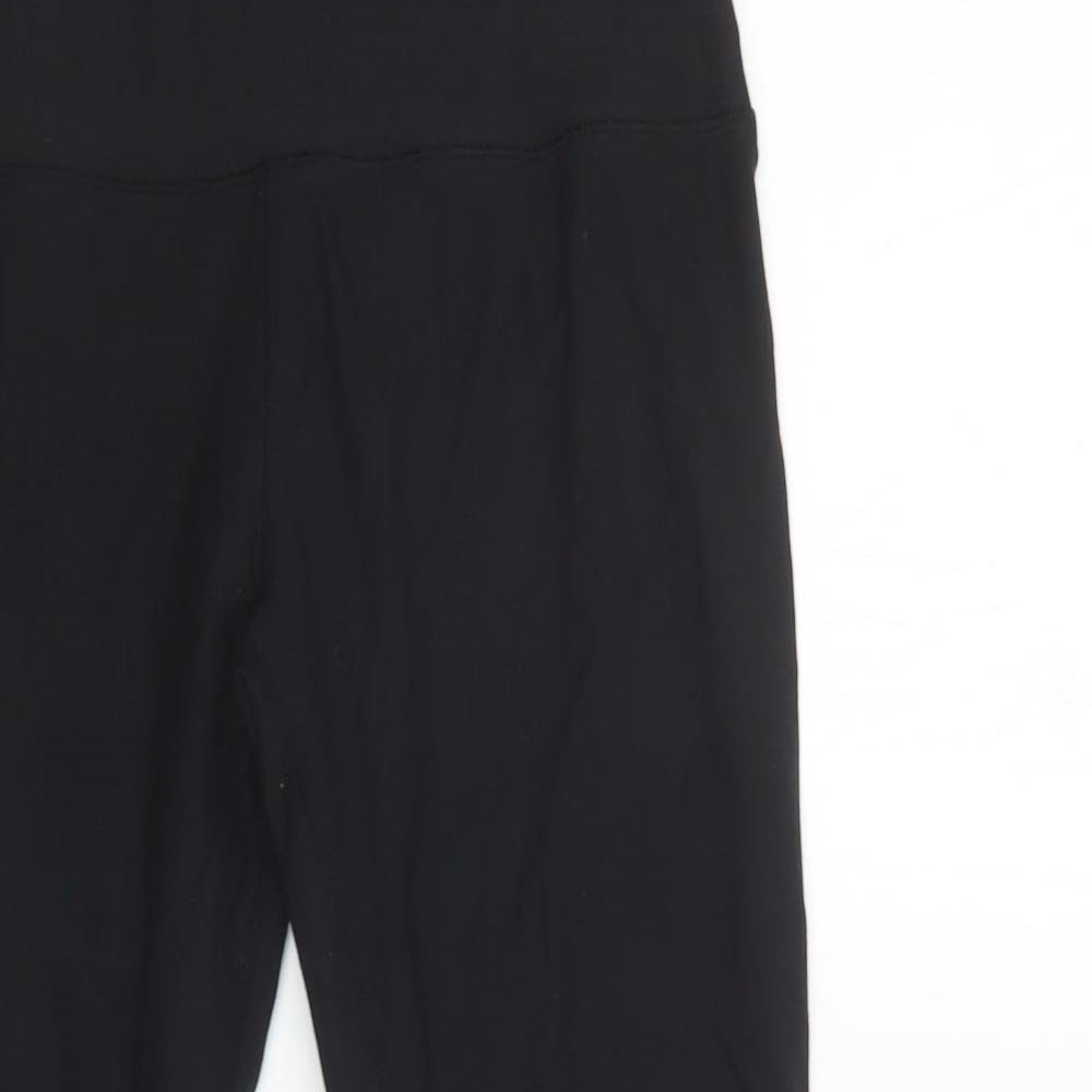 Preworn Womens Black  Polyester Compression Leggings Size M L25 in Regular