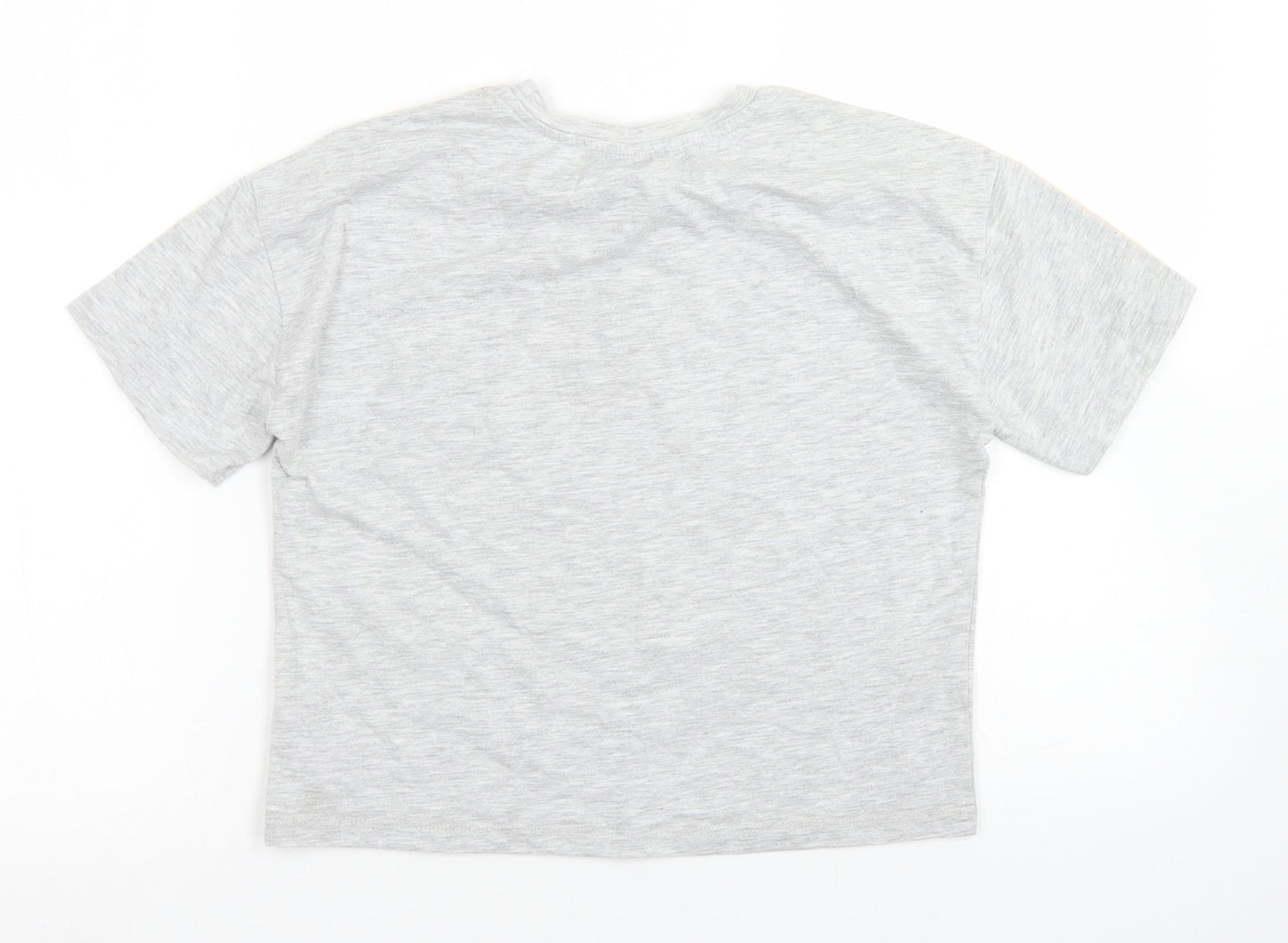 George Girls Grey  Polyester Basic T-Shirt Size 12 Years Crew Neck