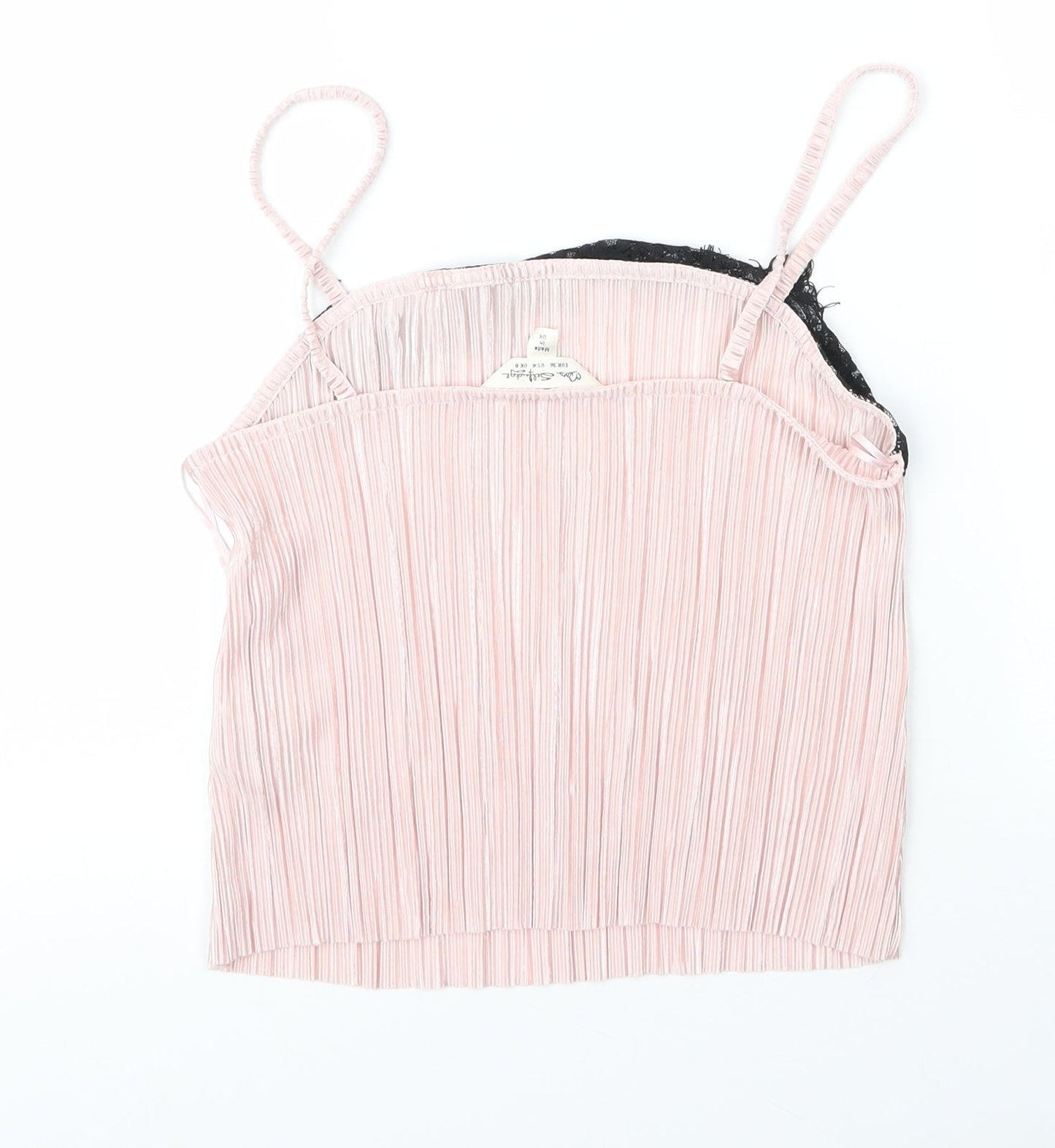 Miss Selfridge Womens Pink  Polyester Camisole Blouse Size 8 Round Neck