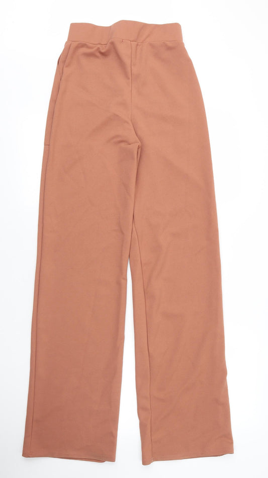 PRETTYLITTLETHING Womens Beige  Polyester Trousers  Size 10 L33 in Regular Zip