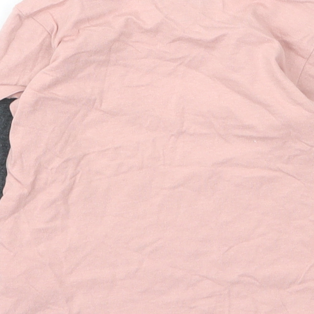 NEXT Boys Pink  Cotton Basic T-Shirt Size 6-9 Months Round Neck