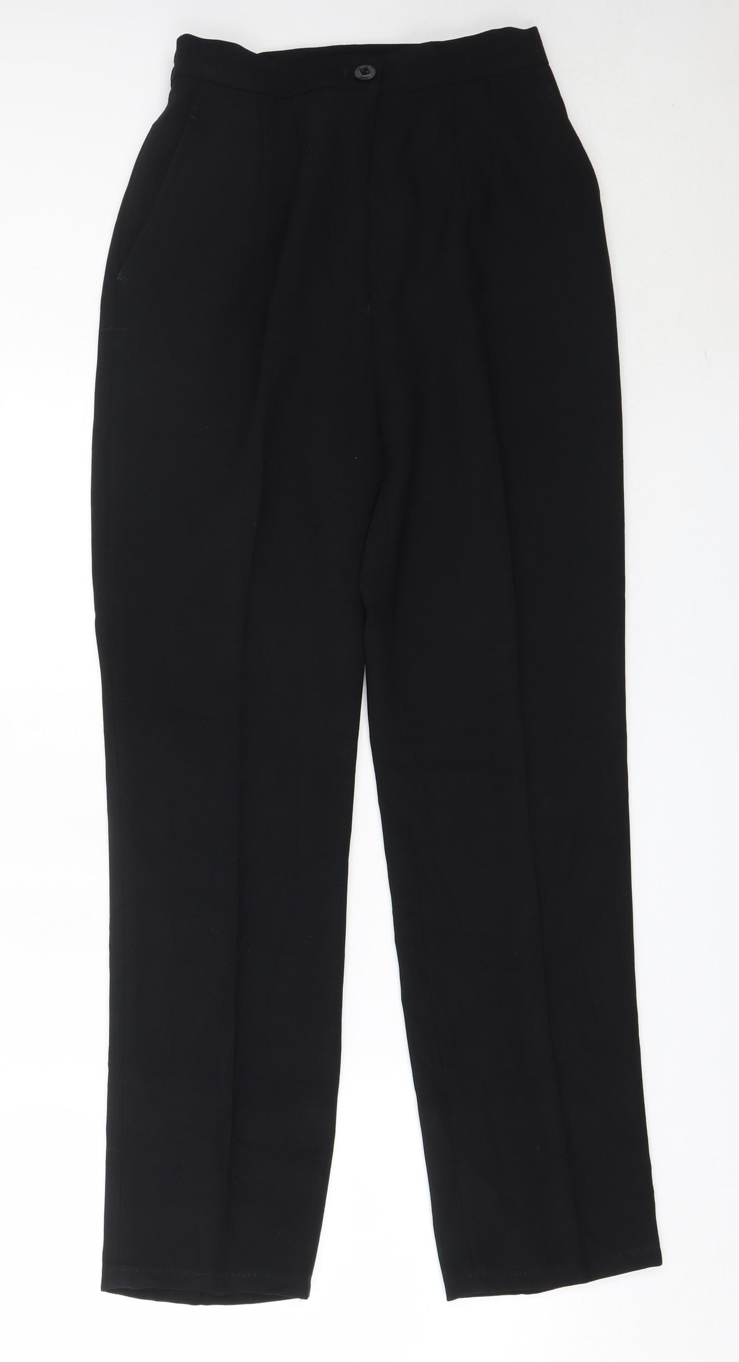 Preworn Womens Black  Polyester Trousers  Size 38 L29 in Regular