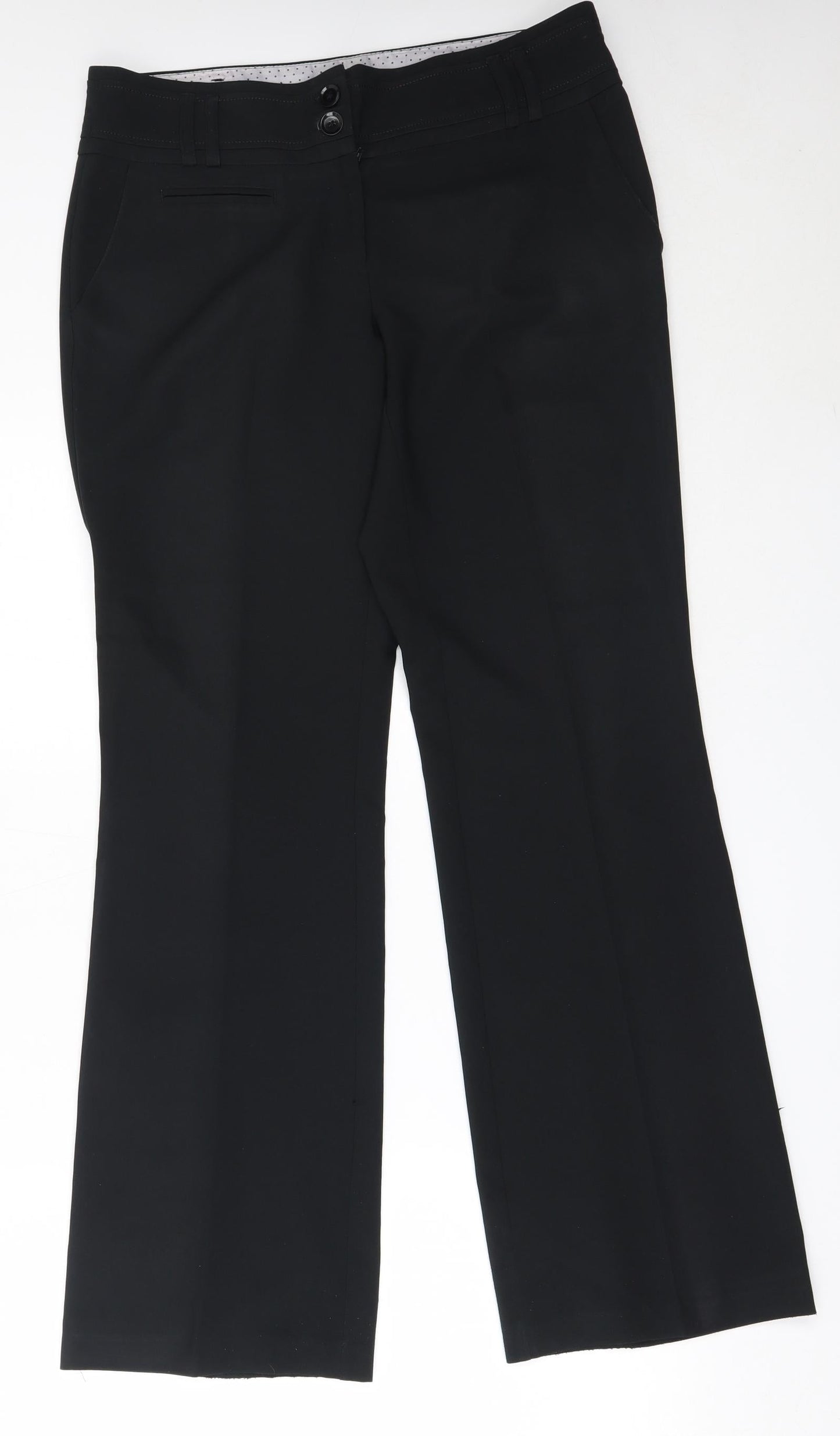 New Look Womens Black  Polyester Trousers  Size 12 L32 in Regular