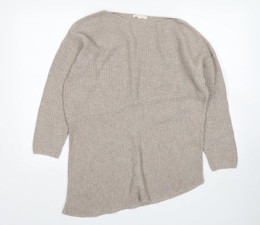 Espirit Womens Beige Round Neck  Polyamide Pullover Jumper Size M