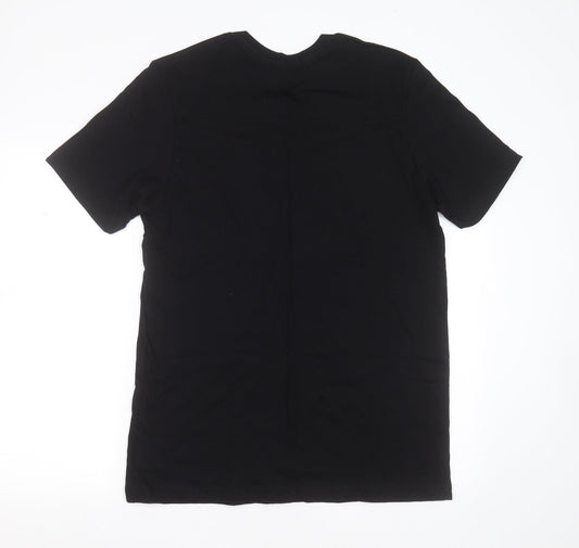 Canvas Mens Black  Cotton  T-Shirt Size L Round Neck